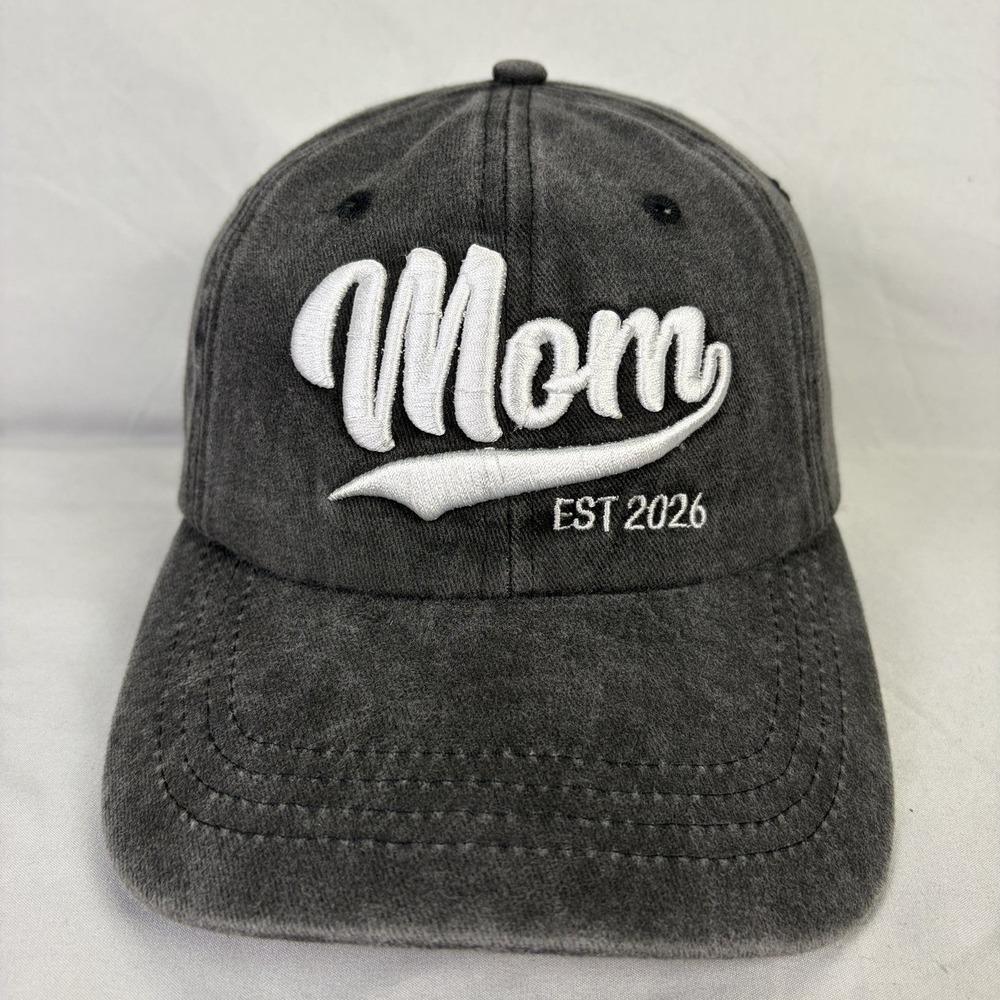 Unbranded Baseball Cap Mom EST 2026 Women OSFM Gray Washed Cotton Hat
